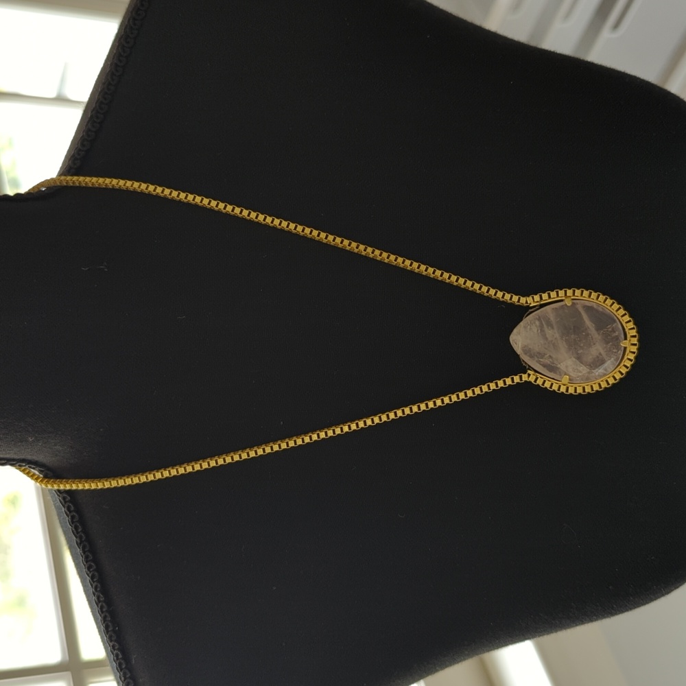 Anthropologie Necklace - Pink Crystal/Gold Hardware